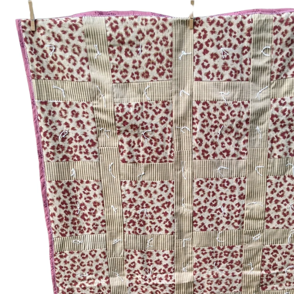 Quilt, handmade, animal print, floral, stripes 34W * 45.5 H
